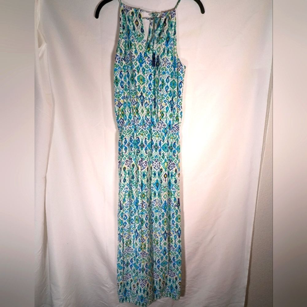 Tommy Bahama Sleeveless Ikat High-Neck Maxi Dress Size XS Tall